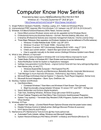 Windows 10 Handout