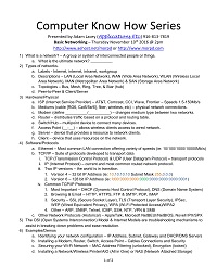 Basic Networking Handout