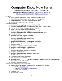 Open Questions & Problem Clinic Handout