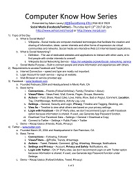 Social Media (Facebook/Twitter) Handout