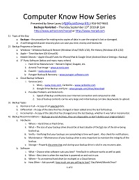 Backups Revisited Handout