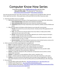 Microsoft Office Q&A Handout