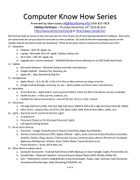 Holiday Purchases Handout